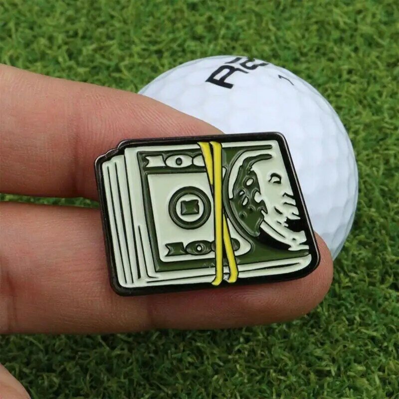 Banknot piłka golfowa znak z magnetycznym przypinka do czapki golfowej unikalny zabawny Marker golfowy pomoce szkoleniowe dla chłopców dziewczynka prezent dla golfisty