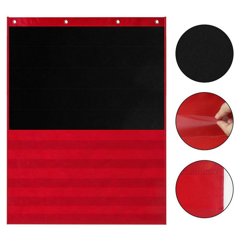 Tabella tascabile del programma giornaliero tabella tascabile di dimensioni Standard con 15 carte cancellabili a secco e 5 tasche tabella tascabile per aula rossa e nera