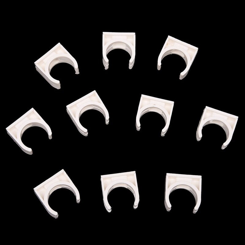 Promotion! 20 Pcs 20Mm Diameter White PVC Water Supply Pipe Clamps Clips Fittings
