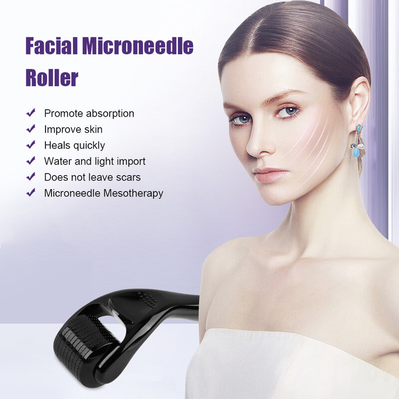 540 Derma Roller 0.3mm aghi Titanium Mezoroller Derma Pen Machine per la cura della pelle trattamento per la perdita dei capelli Dermaroller Microneedle