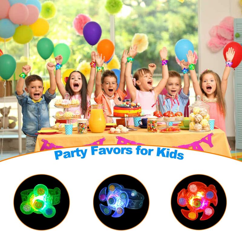 25 Pack LED Light Up Fidget Spinner bransoletki prezenty dla gości na imprezę dla dzieci, świecące w ciemności zaopatrzenie firm, prezenty urodzinowe, kuferek na skarby