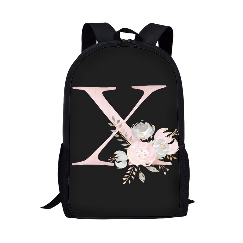 Art Letter Flower Design Backpack Students Girls Boys School Bag Women Men Casual Travel Rucksacks Teenager Daily Backpacks