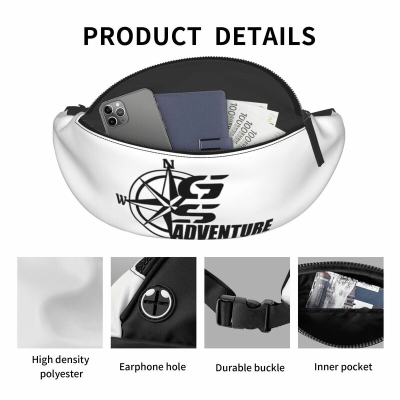 Personalized GS Motorcycle Adventure Fanny Pack Cool Motorrad Biker Crossbody Waist Bag Traveling Phone Money Pouch