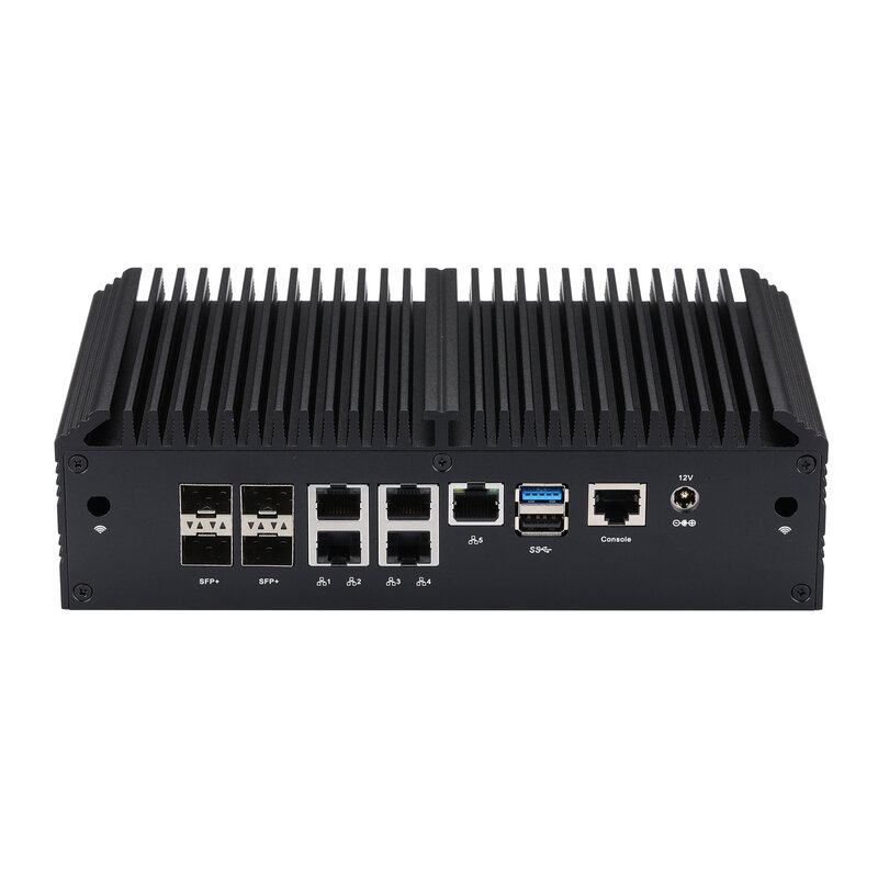 QOTOM Fanless Fileserver Router Mini PC Q20311G9 Q20321G9 Processor Atom C3338R C3558R AES-NI Firewall - 5x 2.5G LAN 4x SFP+