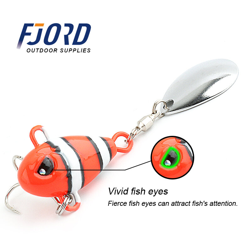 FJORD Tail Spinning 7g 10.5g 14g 21g Balance Rotating Metal Jig VIB Vibration Bait Spinner Spoon New Fishing Tackle Sinking Lure