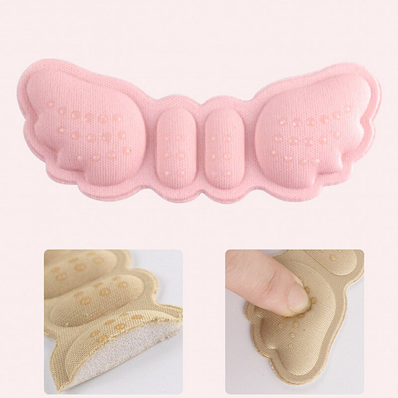 6Pcs=3pairs Wings Back Sticker Shoes Inserts Women Adjust Size Foot Care Insoles Patch Pads Pain Relief Anti-wear Cushions