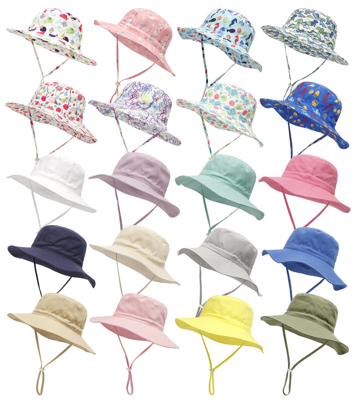 Musim Semi dan Musim Panas Anak-anak 1-8 Tahun Baru Topi Matahari Pria dan Wanita Bayi Bernapas Baskom Topi Pantai Topi Nelayan