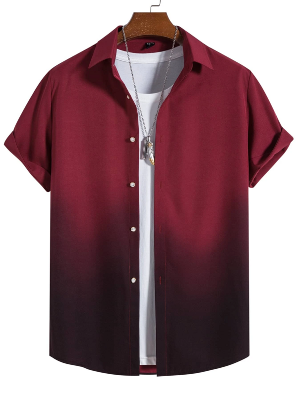 Koszula męska Odzież letnia Gradientowy wzór Grafika Nadruk 3D Koszule Topy z krótkim rękawem Streetwear Luźne koszule hawajskie na co dzień