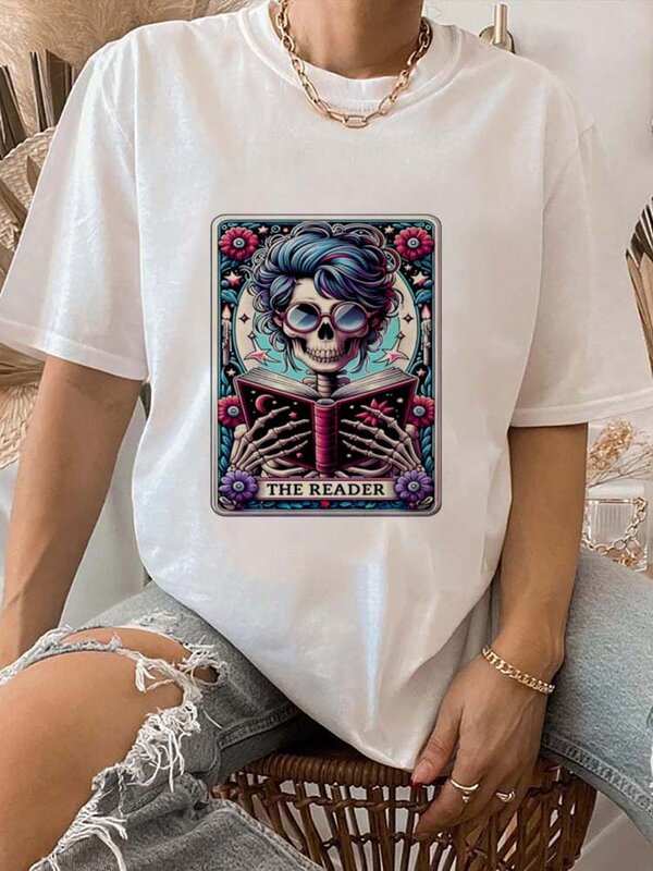 The Reader Harajuku Веселая Акварельная женская футболка с коротким рукавом с принтом Топ с коротким рукавом Повседневная Универсальная футболка с круглым вырезом