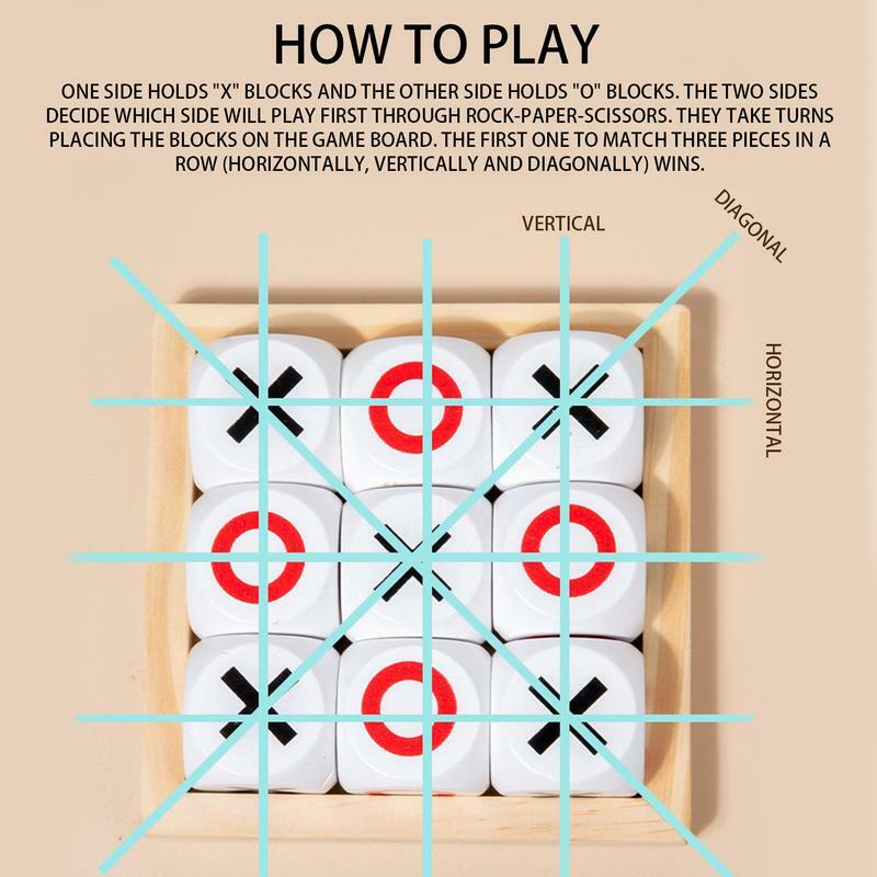 Holz Brettspiel Kinder xo Tictactoe interaktives Spiel frühen pädagogischen Holz spielzeug Spiele Geburtstags feier Geschenk Tasche Füllstoffe