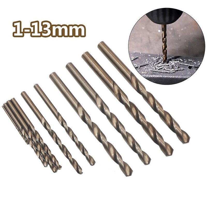 1pc Drill Bit 1mm-13mm HSS M35 Cobalt Drill For Stainless Steel Metal Drilling For Bench Drill Manual Drill Chuck Power Tool