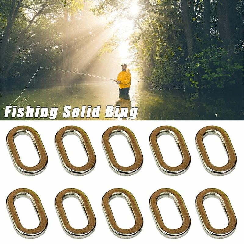 50pcs Stainless Steel Snap Fishing Lure Connector Saltwater Tackle Chrome Fishing accessories Fishing Split Rings Ellipses