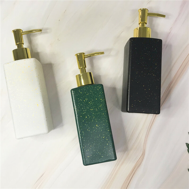 Luxury Ceramic Bathroom Marble Soap Dispenser Pump Bottle Shower Gel Shampoo Nordic Home Couple Cup Soap Dish Washing Tools 1 PC