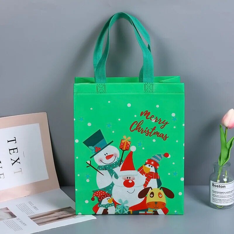 부직포 선물 포장 가방 크리스마스 장식 사탕 가방 패션 대용량 토트 백