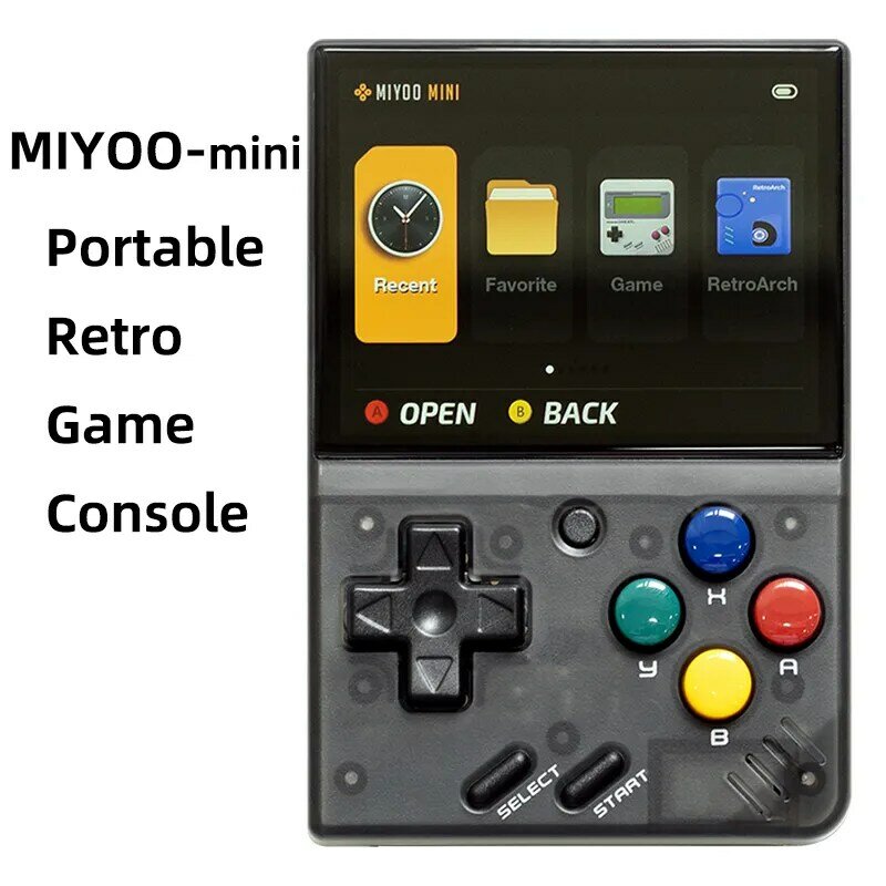 MIYOO-Mini V4 Portátil Retro Handheld Game Console, Tela IPS, Consolas de Vídeo Game, Sistema Linux, Emulador Clássico Gaming, 2,8"