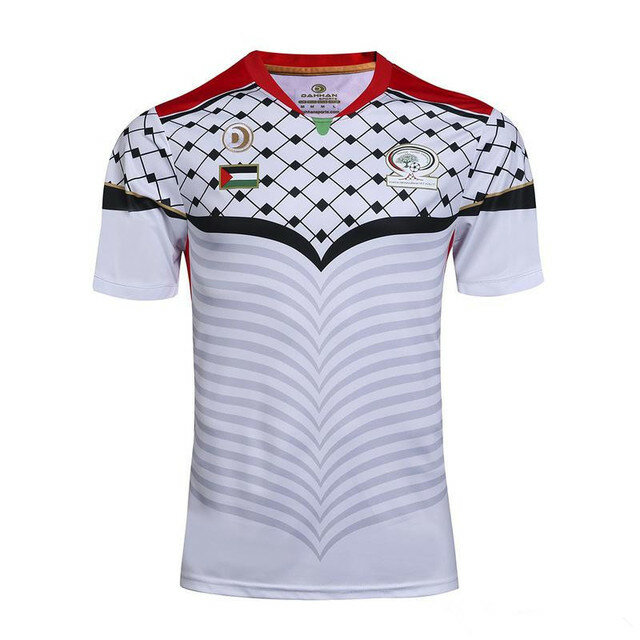 Camiseta de fútbol de Palestina para hombre, camiseta blanca y negra, chándal