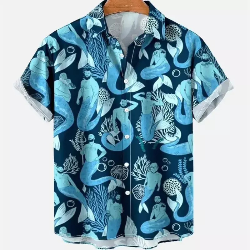 Floral Hawaiian Short Sleeve Shirts Mens clothing 3D Vacation Character Casual Luxury Social Fashion Elegant Vintage Clothes