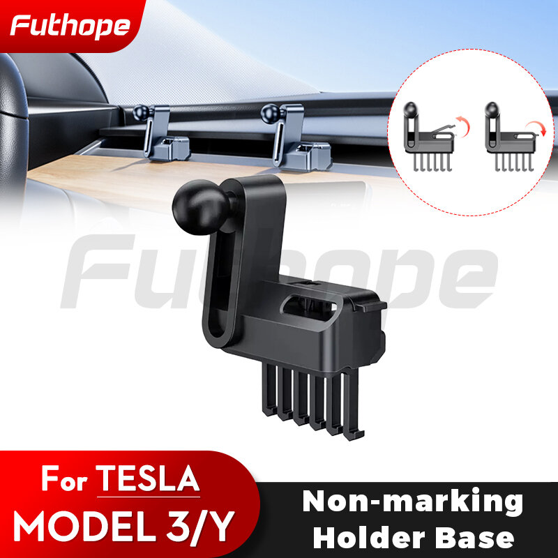 Futhope 17mm 6-Claw Armaturen brett Panel Basis Telefon Solar Power Halterung für Tesla Modell 3 Modell y 4,0-7,2 Zoll Handy halter