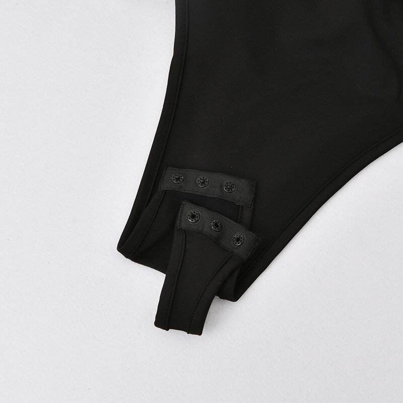Jumpsuit seksi lengan panjang retro Y2K Eropa dan Amerika dipasangkan dengan warna solid jalan kasual slim fit jumpsuit dasar