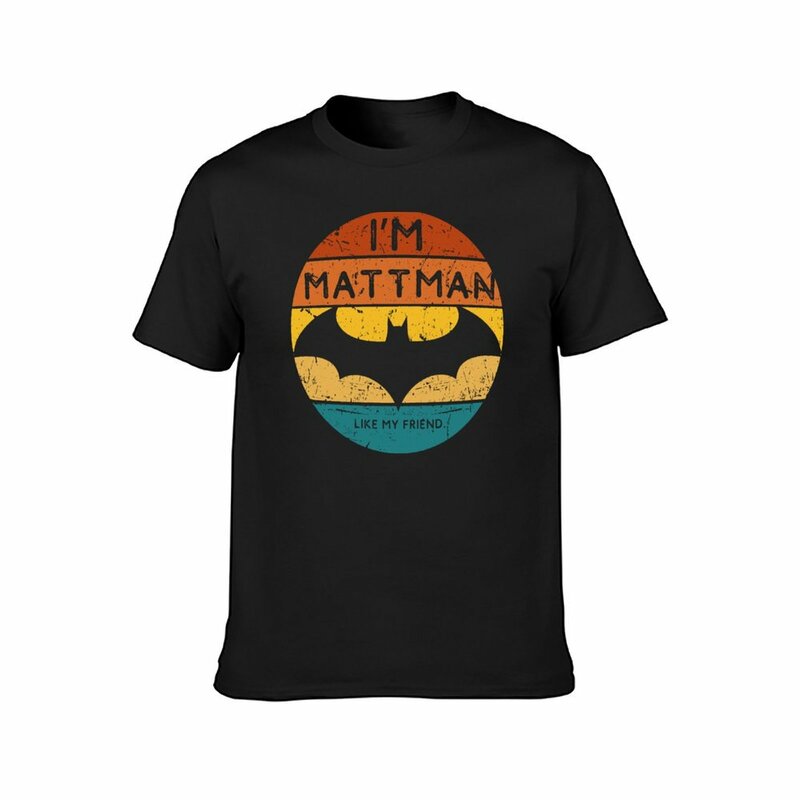 Im Mattman My FRIEND T셔츠와 같은 오버사이즈 귀여운 상의, 크고 키가 큰 남성 티셔츠