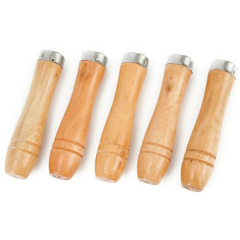 5 pezzi di ricambio per manico in legno collare in metallo resistente per lima in metallo strumento artigianale cacciavite da 11cm accessori per utensili manuali