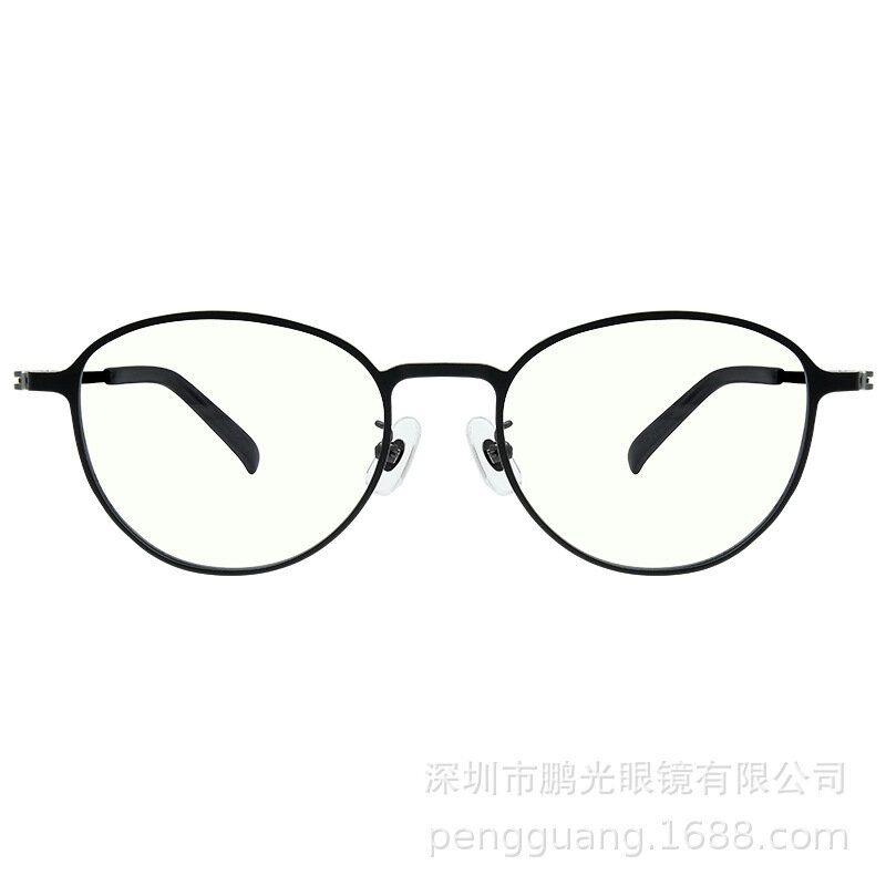 Gafas de titanio puro para hombre y mujer, lentes lisas, ultraligeras, de negocios, montura completa, color negro