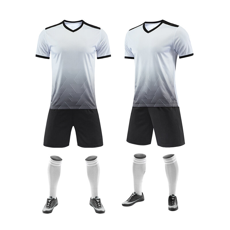 2024 letni mężczyźni z krótkim rękawem sportowa koszulka trening piłki nożnej mundur męski oddychający zestaw oddychające spodenki do biegania