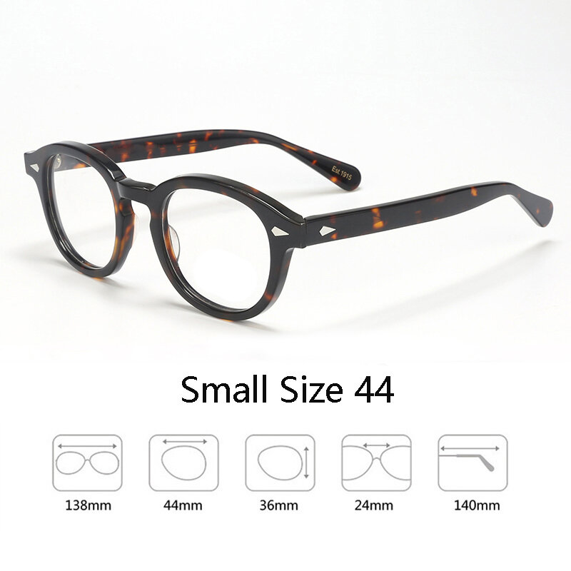 Kacamata bingkai Johnny Depp Lemtosh pria, kacamata komputer lensa transparan merek desainer pria bulat Vintage
