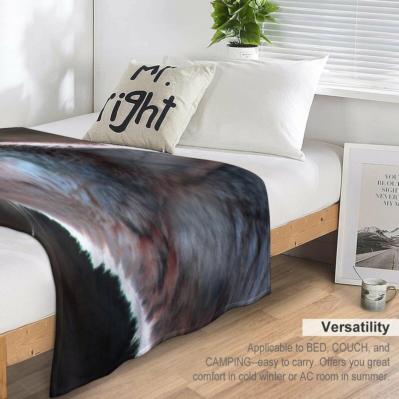 Couverture de jet de loup solitaire hurlant, couverture en fourrure de canapé, couverture de lit à la mode, 2006