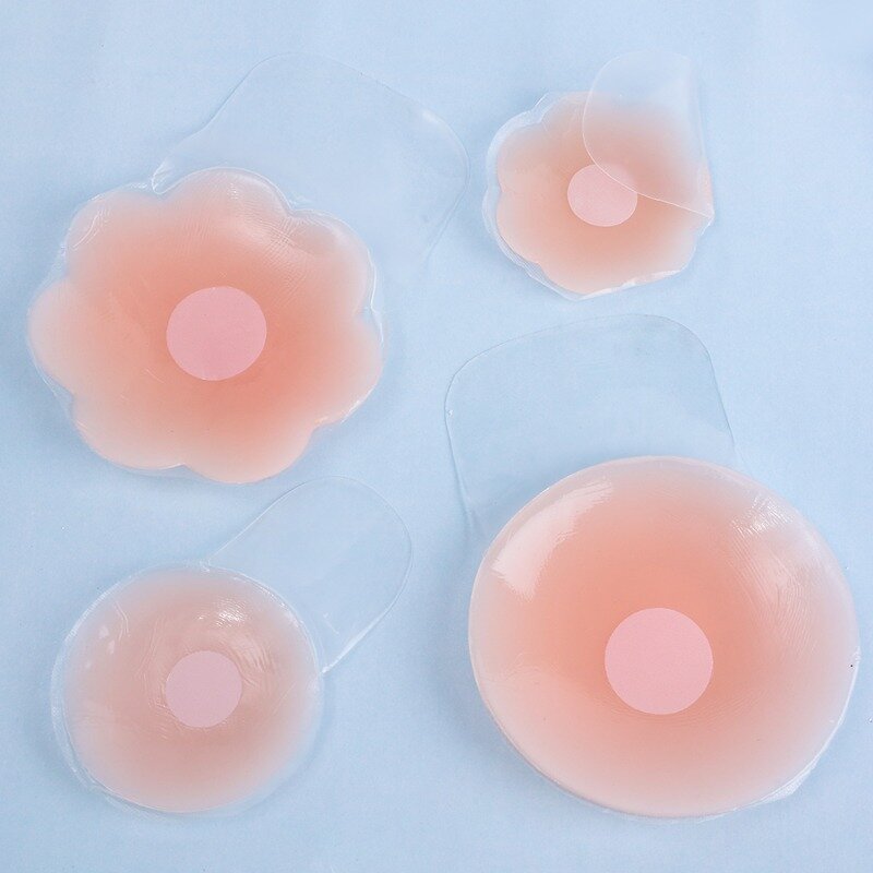 2pcs Reusable Self Adhesive Breast Petals Women Silicone Nipple Cover Bra Pasties Invisible Chest Pads Mat Stickers Accessories