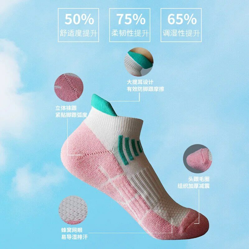 Weibliche Sport Socken Handtücher Anti Reibung Zauber Farbe Mesh Atmungsaktiv Boden Socke Lauf Socken Im Freien Frauen Männer Meias Masculina