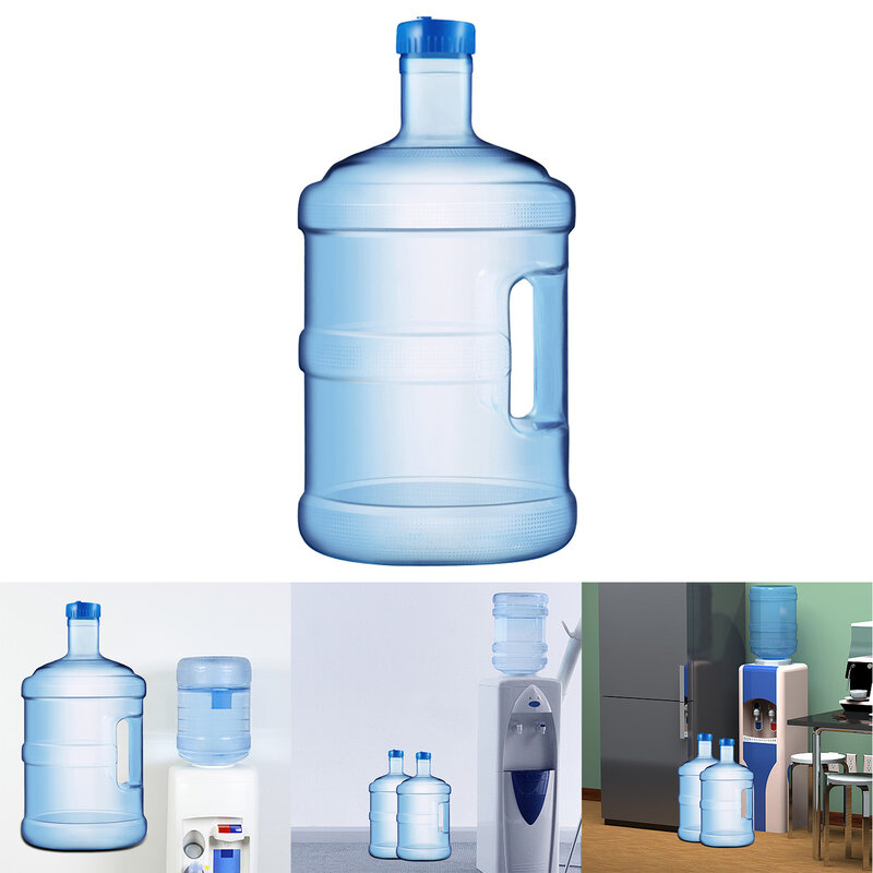 زجاجة تخزين مياه كبيرة السعة قابلة لإعادة الاستخدام ، حامل دلو ، خارجي ، تخييم ، نزهة ، غسيل سيارة ، طوارئ ، بلاستيك مستدير