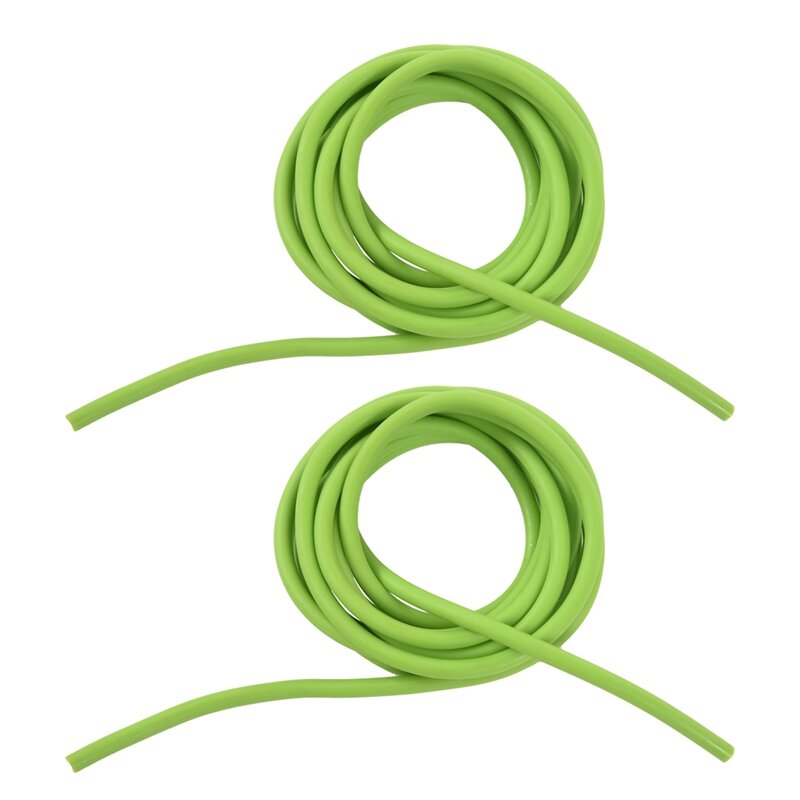 2X tubos de goma para ejercicio, banda de resistencia, catapulta Dub, tirachinas elástico, verde, 2,5 M