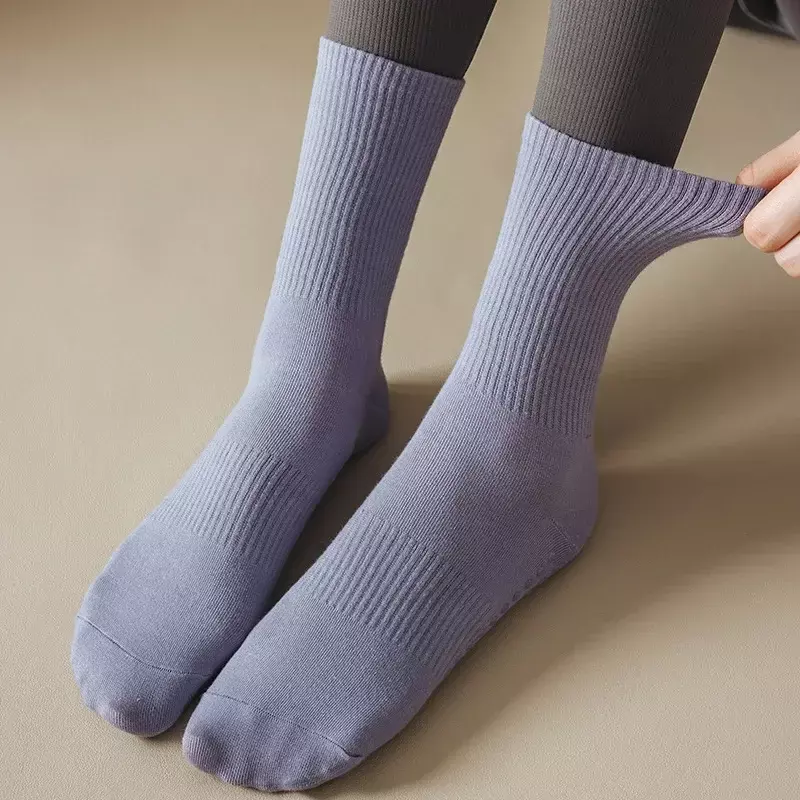 Женские спортивные носки для йоги, фитнеса, танцев, женские силиконовые Нескользящие носки для пилатеса, однотонные профессиональные