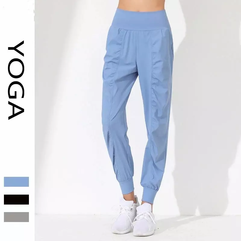 Nuovi pantaloni da Yoga Casual Slim Fit ad asciugatura rapida pieghettato Running Fitness Capris