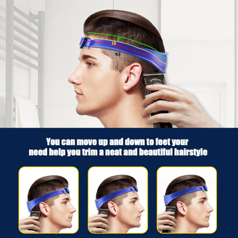 Modèle de coupe de cheveux bricolage pour garçons et hommes, bande de coupe de cheveux, silicone incurvé respirant, guide de coupe de cheveux à la maison
