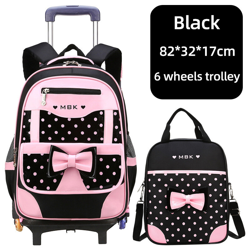 Hochwertiger Schul rucksack Trolley Rucksack mit Rädern wasserdichte Schult aschen für Teenager-Mädchen Gepäck tasche Kinder Kinder taschen