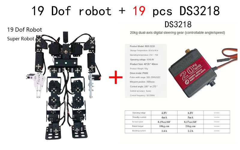 Kit Robot educativo per Arduino UNO Control 17 dof Biped Robot umanoide Robot Walking con Servo MG996 Kit fai da te programmabile