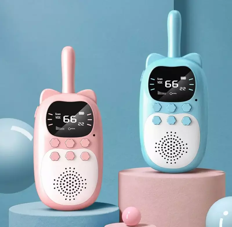 Walkie-talkie recargable para niños, 2 piezas, 1000mAh, 0,5 W, 3km, Radio transceptor, interfono, interfono, regalos de cumpleaños interactivos
