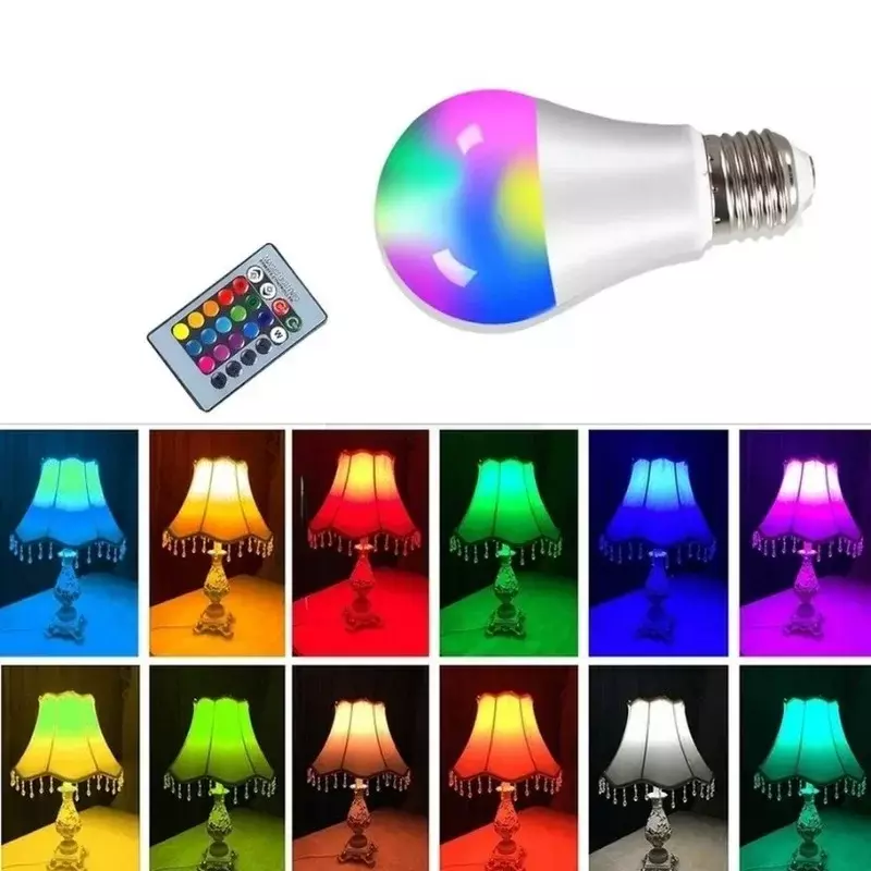 E27 LED RGB Lamp Spotlight Bulb AC 85-265V Bombillas LED 3W5/10/15W IR Remote Control Bulb Smart Led RGBW Lamp Home Decor