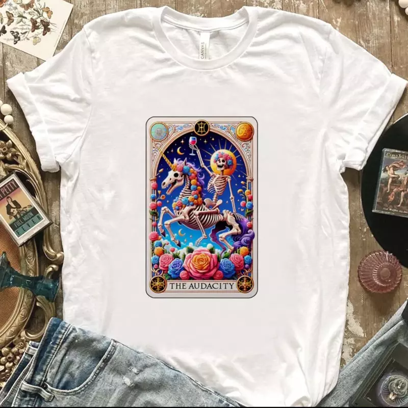 L'audacity t-shirt a maniche corte t-shirt stampata alla moda estiva t-shirt da donna di base Kawaii con motivo stampato a cartoni animati di moda