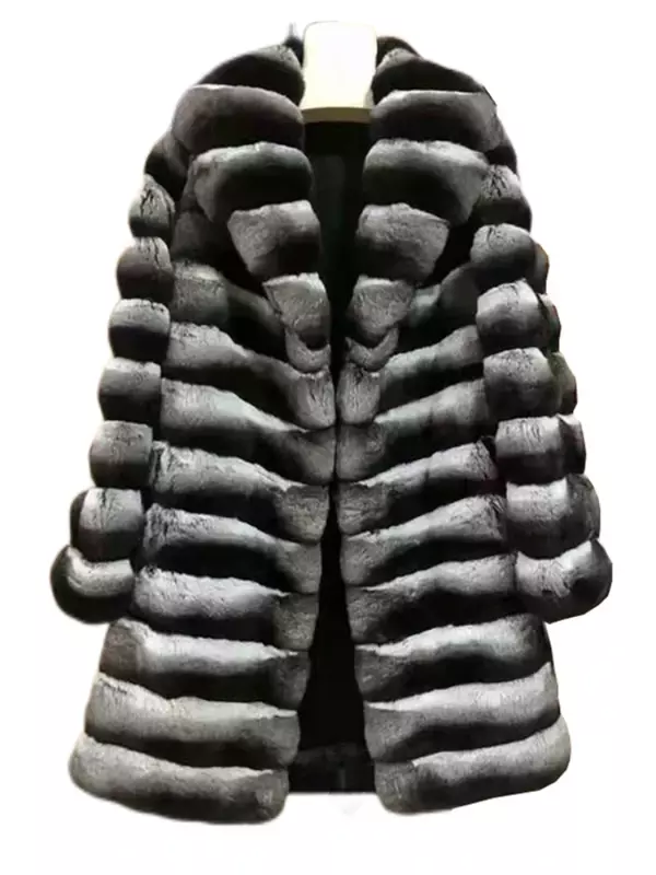 Casaco grosso médio longo feminino, casaco de pele de vison, jaqueta plus size, casacos quentes de inverno, casacos Foux Fur