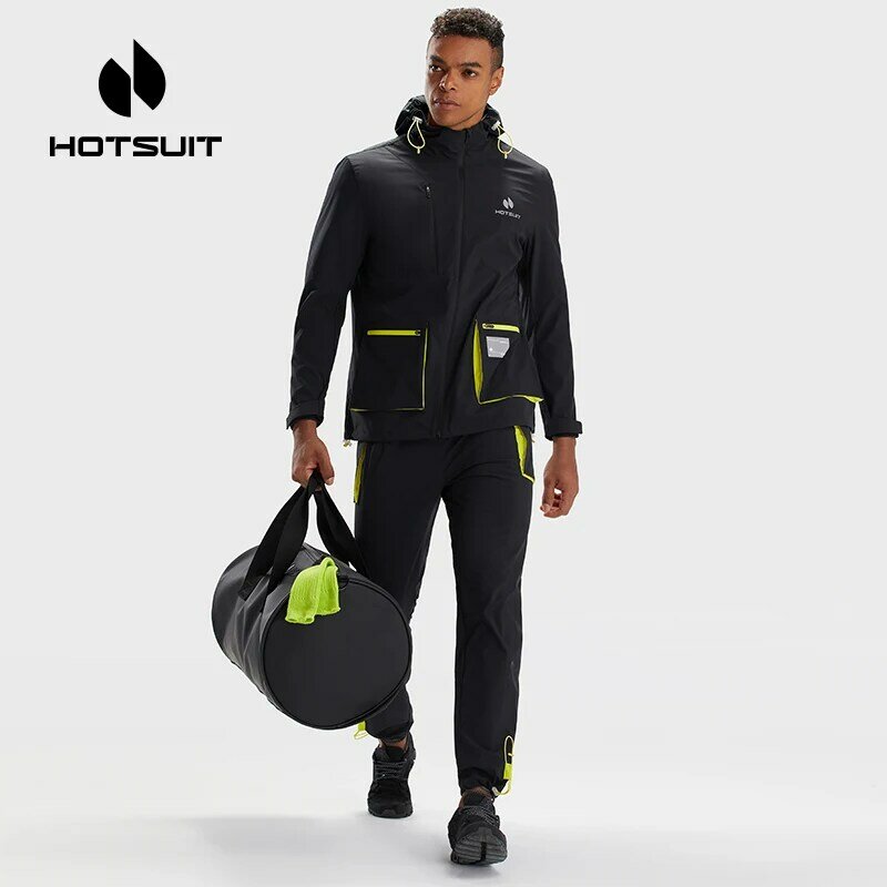 HOTSUIT Temp-control sauna set for weight loss suit free shipping men's clothing Sportswear set gym outfit men Running Suit
