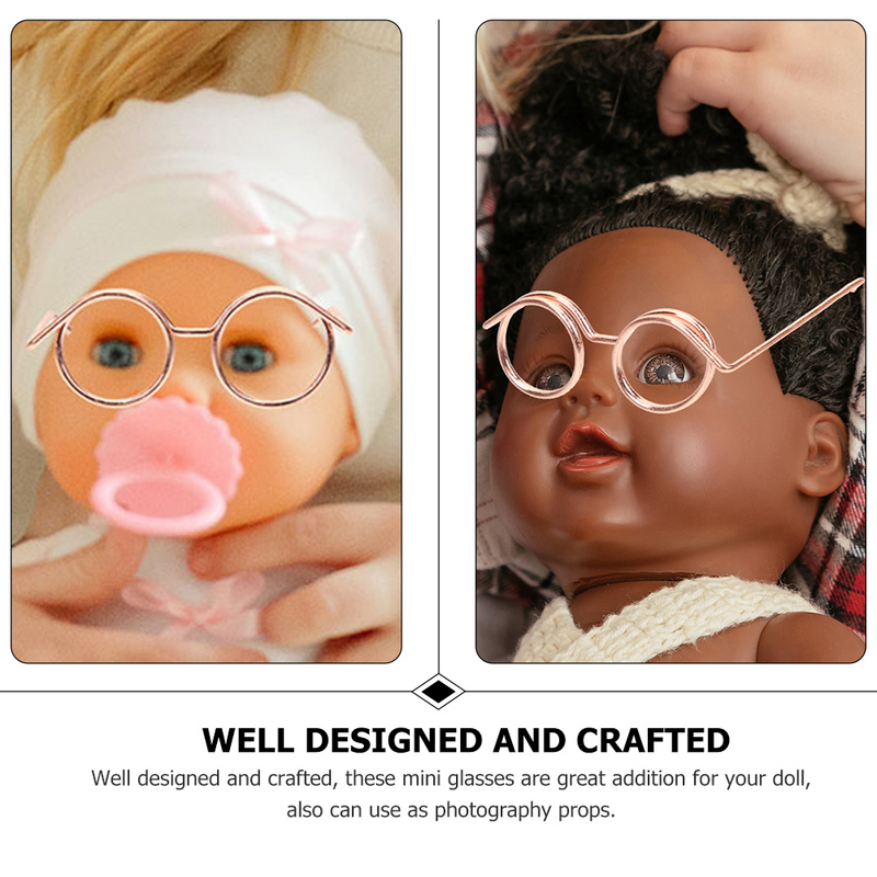 Óculos de sol para roupas de bonecas, Óculos, Óculos artesanais, Metal Crafting Props, 12 pcs