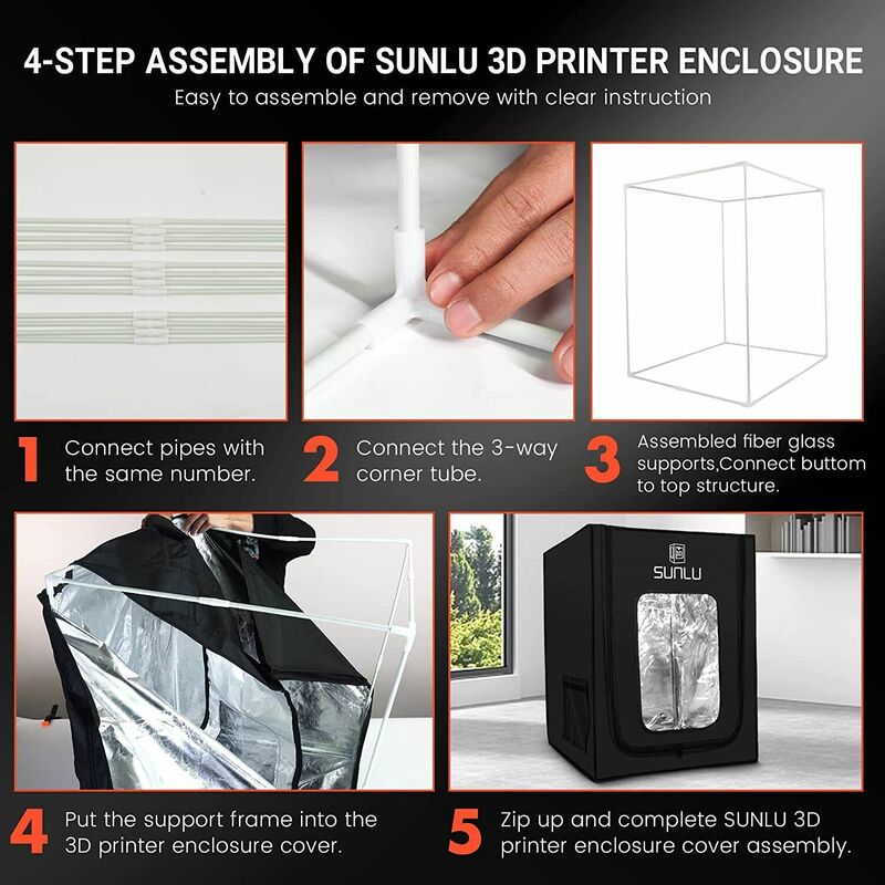 SUNLU 프린터 인클로저 절연 커버, 3D 프린터 액세서리, 엔더 3 엔더 3 프로에 적합, 뜨거운 침대 크기 최대 235x235m