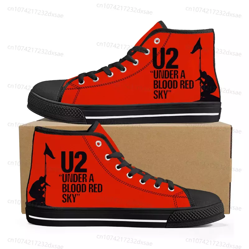 U2 Rockband Mode Punk High Top hochwertige Turnschuhe Männer Frauen Teenager Leinwand Sneaker lässig Paar Schuhe benutzer definierte Schuhe