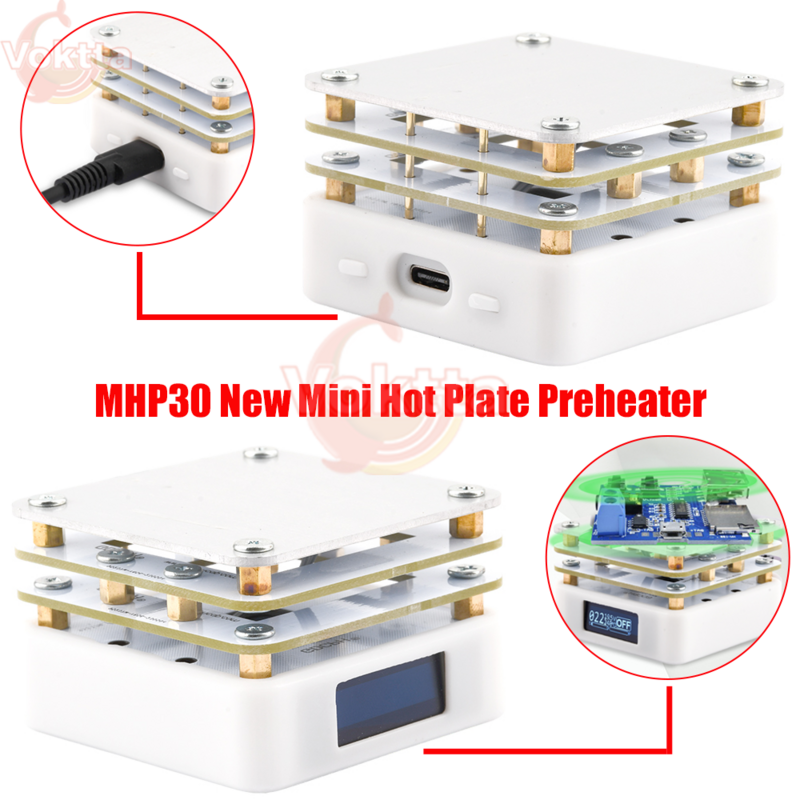 Mhp30 neue Mini-Heizplatte Vorwärmer LED-Anzeige Leiterplatte Löten Heizplatte Nacharbeit station Vorheiz plattform Reparatur werkzeuge