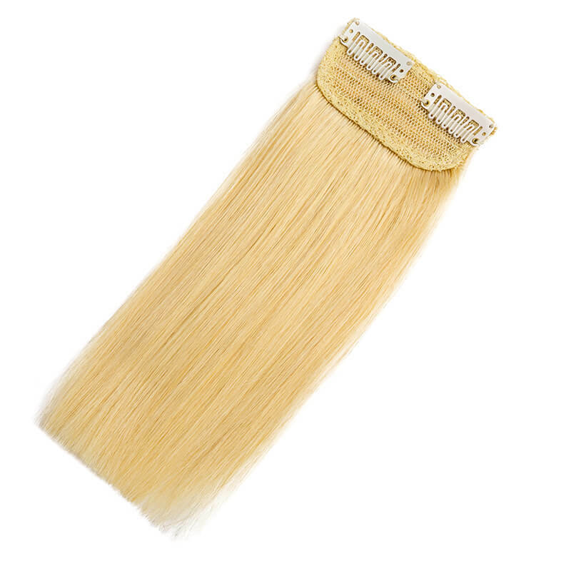 2 klipsy do włosów proste włosy doczepiane Clip In ludzkich włosów WXMY naturalne rozszerzenie spinki do włosów grube włosy blond kolor 7-17 g/sztuk