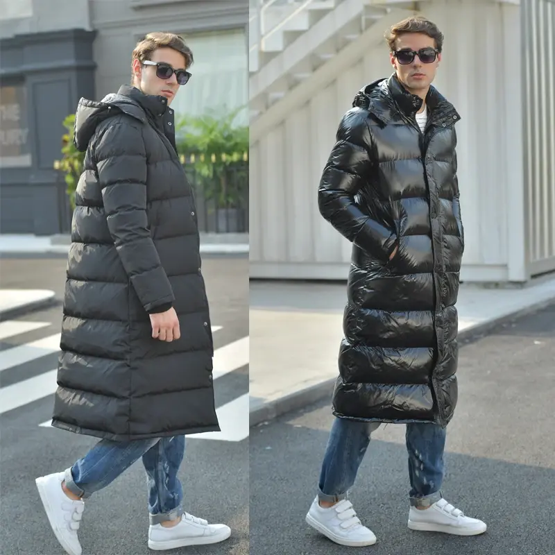 AYUNSUE зимняя куртка, Мужская одежда, парка с капюшоном, мужской глянцевый пуховик, толстая парка, теплая одежда куртка, LXR955