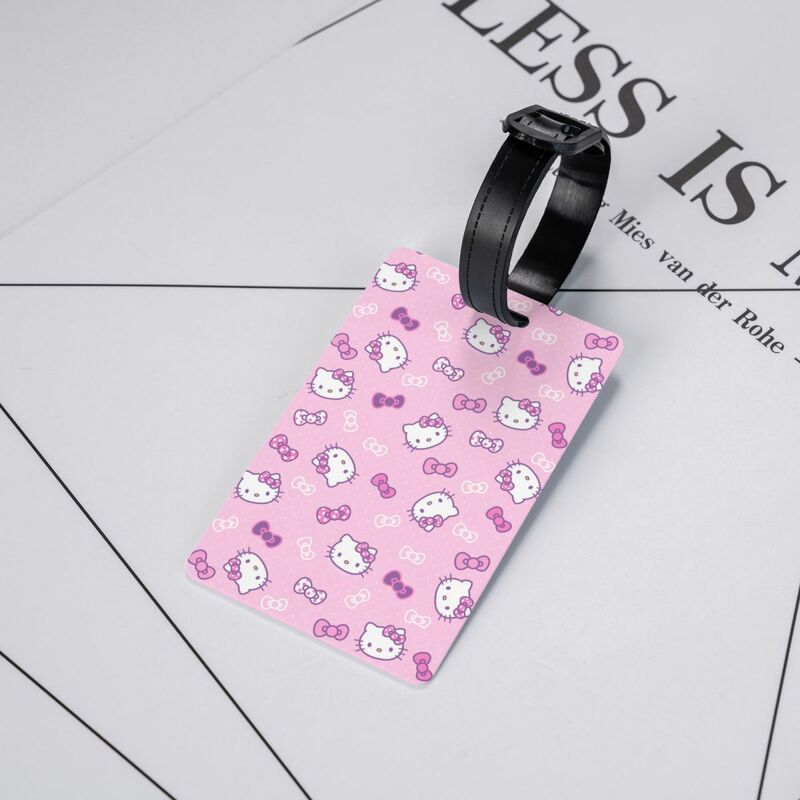 Label bagasi kustom Sanrio Hello Kitty untuk koper mode Tag bagasi penutup privasi Label ID